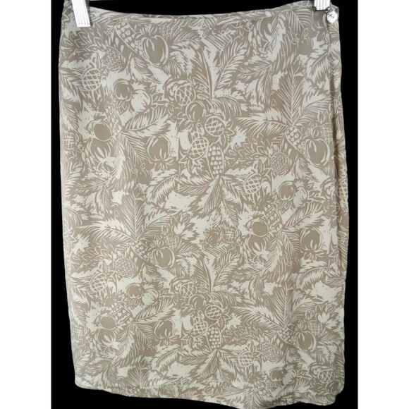 TOMMY BAHAMA SIZE 4 SKIRT SILK STRETCH WRAP FRUIT PRINT BUTTON - Picture 1 of 6